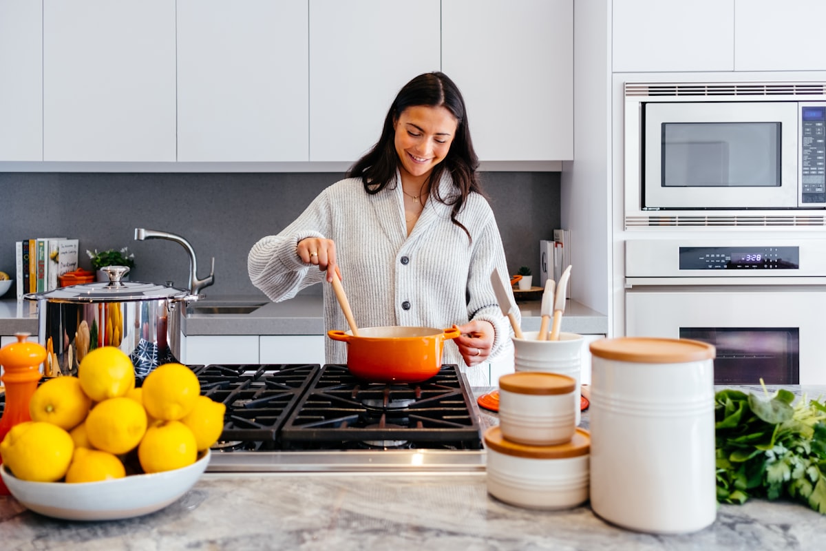 Fresh healthy ingredients in a kitchen